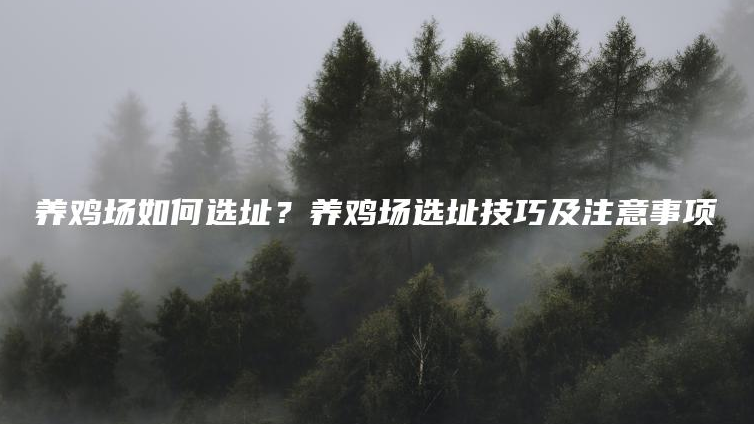 規(guī)模化蛋雞養(yǎng)殖場場址選擇及規(guī)劃布局研究